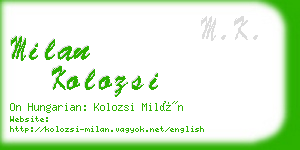 milan kolozsi business card